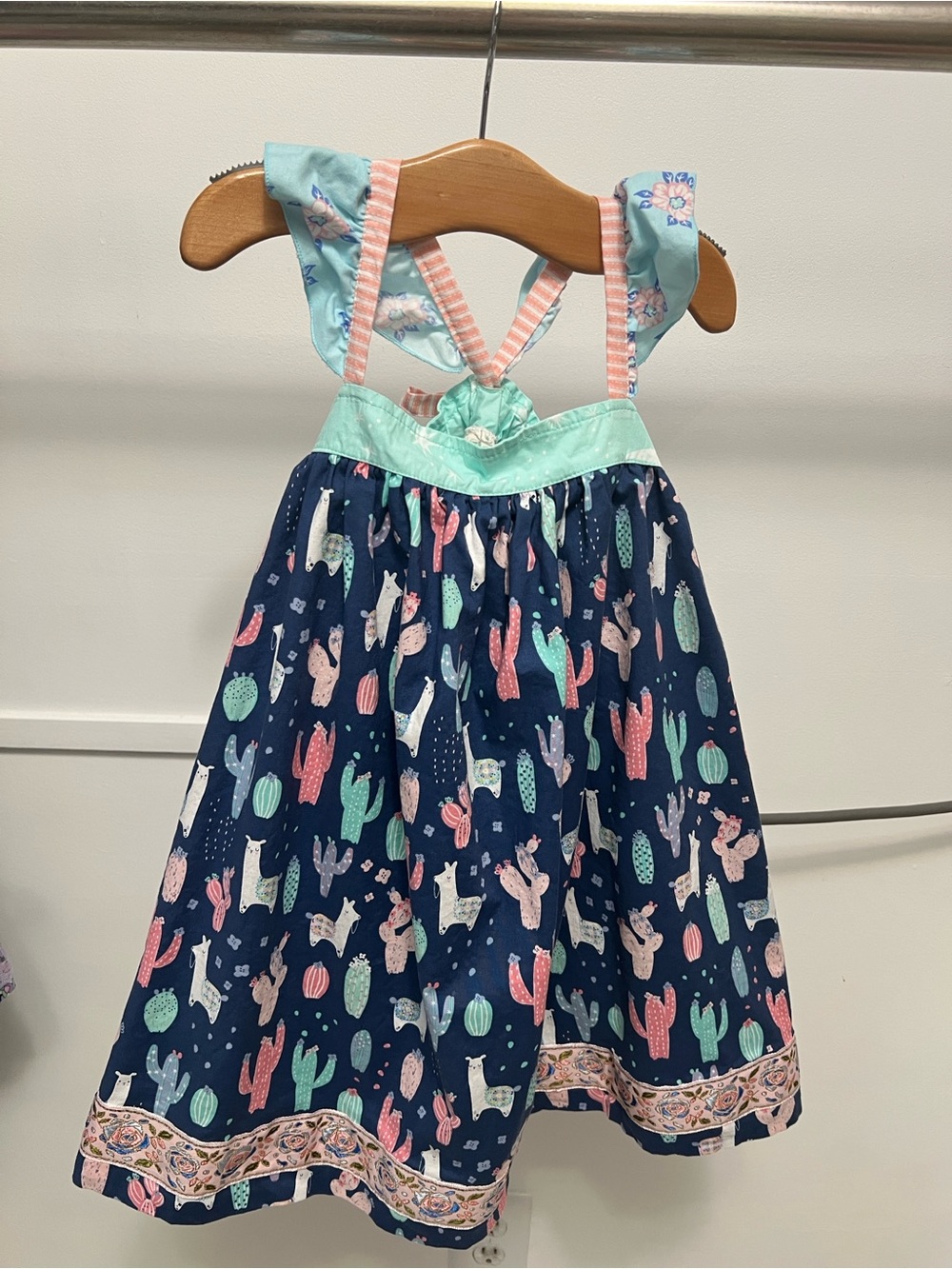 Matilda Jane Navy Cactus Print top with Mint & Pink Accents
